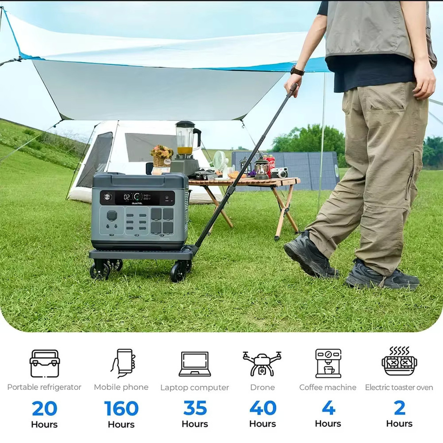 OUKITEL P2001E PLUS Tragbares Kraftwerk 2400 W Solargenerator mit 2048 Wh LiFePO4-Batterie in Grau für Home Backup, Outdoor und Camping - Bild 4