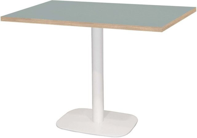 RestooTab Tisch Round rechteckig in Weiß, Grau und Braun mit MDF-Laminat-Platte, B/T/H: 120 x 70 x 75 cm - Bild 1