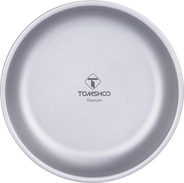 TOMSHOO Titan-Campingteller rund in Silber, ultraleicht und spülmaschinenfest, Durchmesser: 22,86 cm - Bild 1
