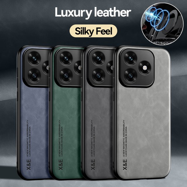 EUCAGR Magnetische Stoßfeste PU Leder Schutzhülle mit Metallplatte für Honor X5C Plus und Honor X5C in Grün - Bild 1