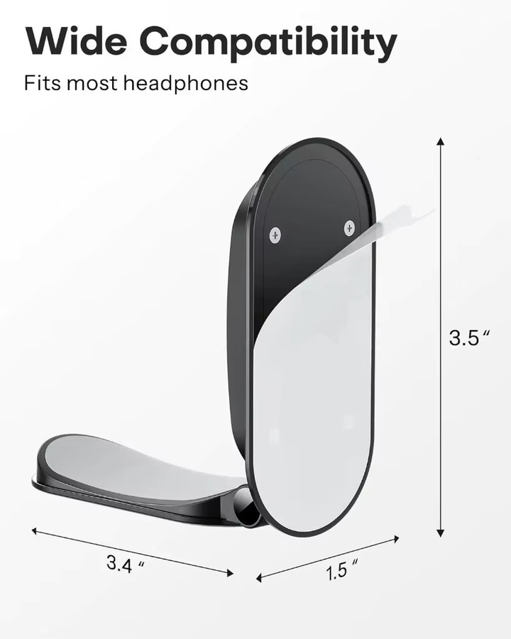 VIKEFON Magnetischer Kopfhörerständer in Schwarz als Headset-Aufhänger unter der Schreibtischhalterung für Gaming-Kopfhörer - Bild 4