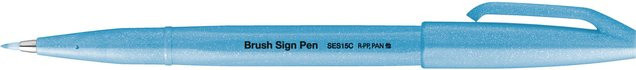 Pentel Brush Sign Pen Kalligrafiestift mit Brush-Spitze in Neon-Blau - Bild 1