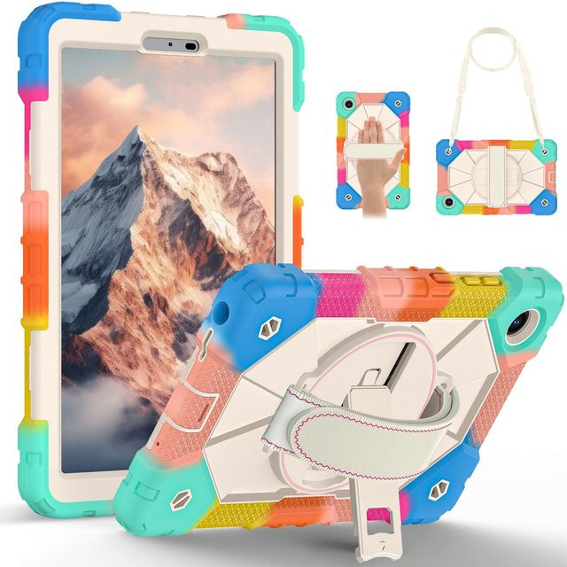 Lenovo Tab K9 TB305FU One 8,7 Zoll Armor Tablet Hülle für Kinder aus Silikon und PC mit Schultergurt, stoßfest und mit Ständer, Multicolor - Bild 1