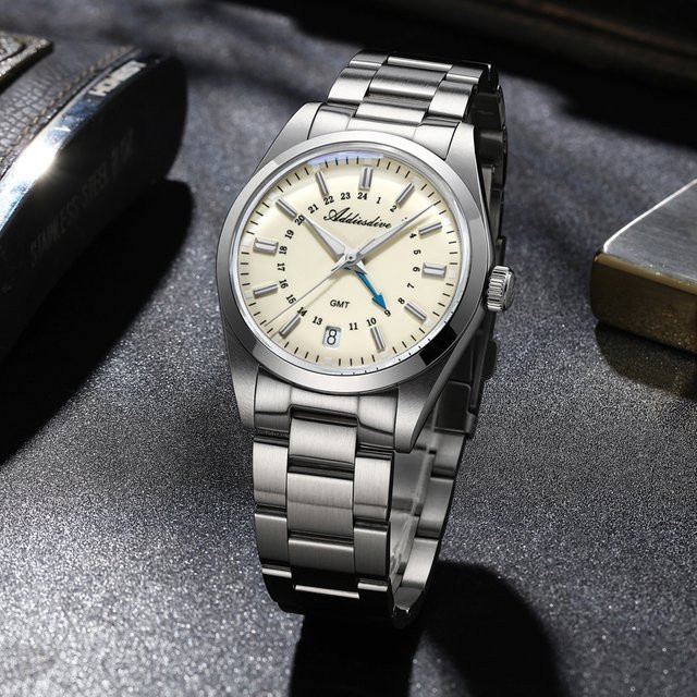 ADDIESDIVE Herren-Armbanduhr, Quarz, Edelstahl, Weiß, 36 mm, Datum - Bild 1