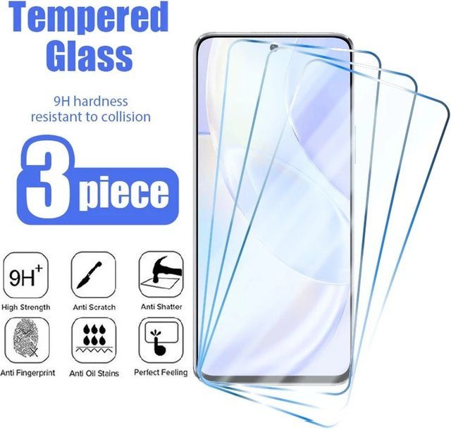 3er-Pack Displayschutzfolie aus gehärtetem Glas für Huawei Nova 7 8i 9 10 11 11i Y61 Y90 SE in Transparent - Bild 1