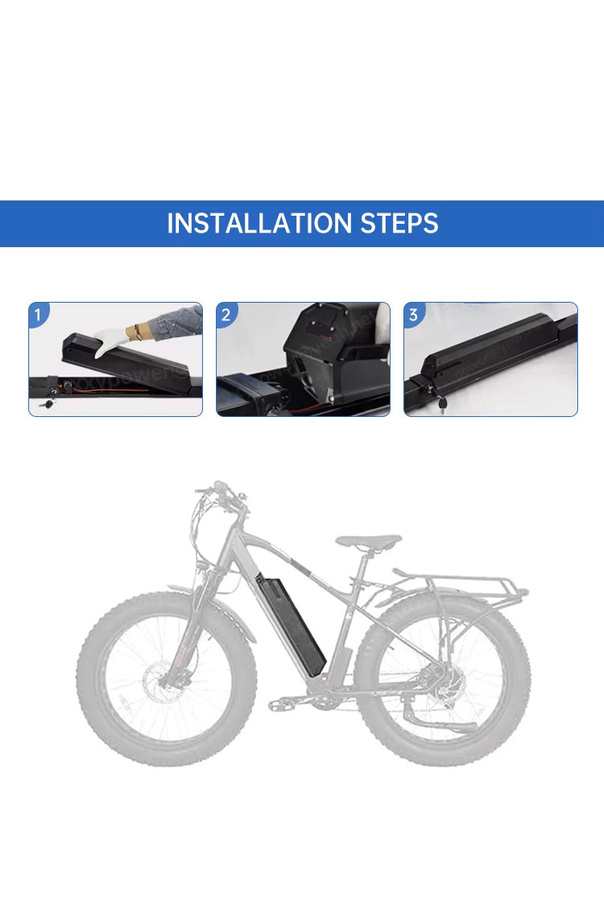 KGK E-Bike Akku Sabre Plus Starter Semi Hidden Li-Ion Pack, Schwarz, kompatibel mit 36V und 48V - Bild 4
