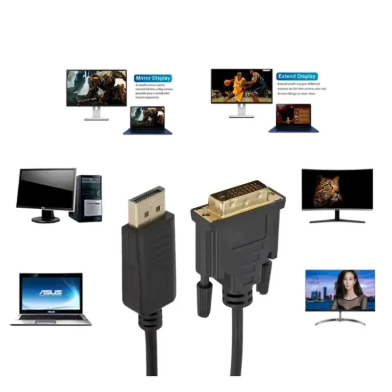 GRWIBEOU DisplayPort zu DVI Konverterkabel Schwarz, Länge: 1,8 m - Bild 3