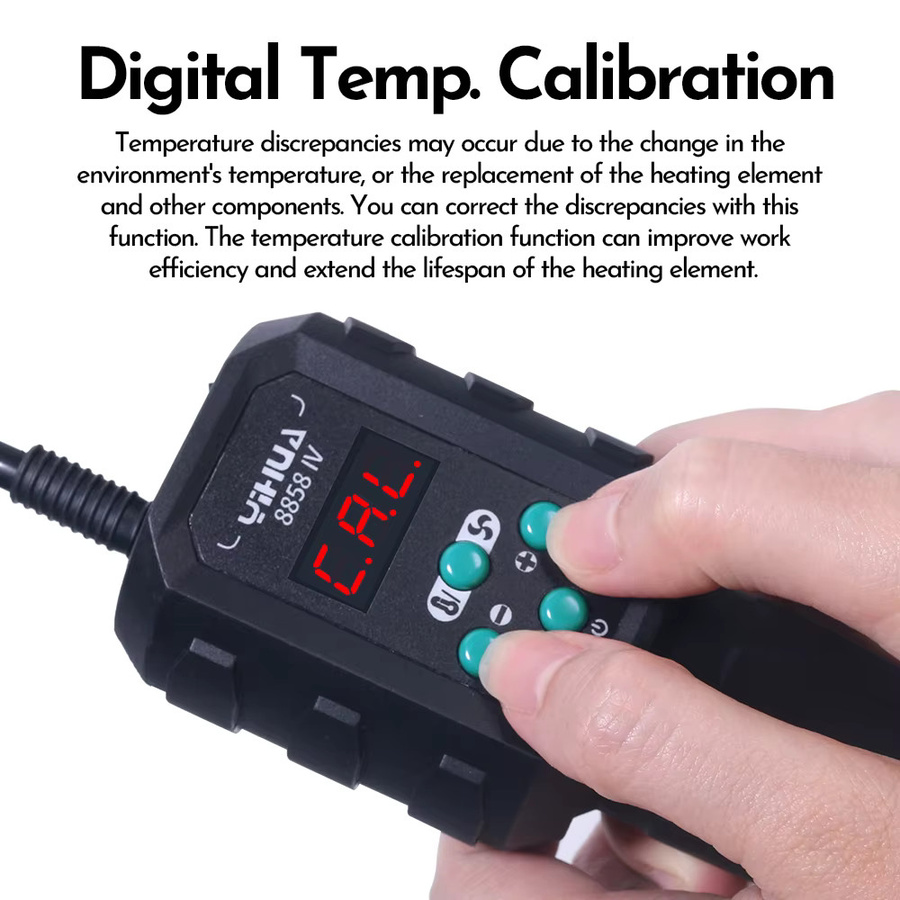 YIHUA Heißluftpistole 8858IV mit LCD-Digitalanzeige, 700 W, Schwarz - Bild 4