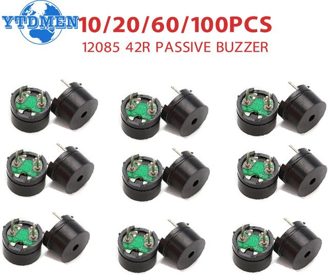 YTDMEN Passiver Piezo Summer 12085 Mini Summer Kit, Schwarz, B/T/H: 12 x 8,5 mm, 42R Widerstand - Bild 1