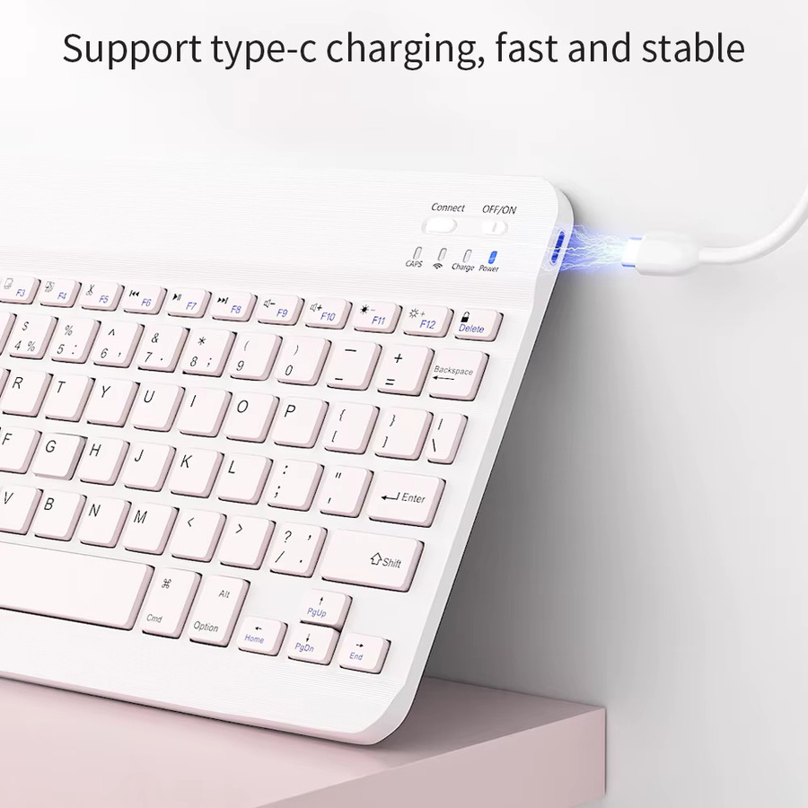 EMTRA Drahtlose Bluetooth-Tastatur in Weiß für iOS, Android und Windows-Tablets sowie iPad Air, Mini und Pro - Bild 2