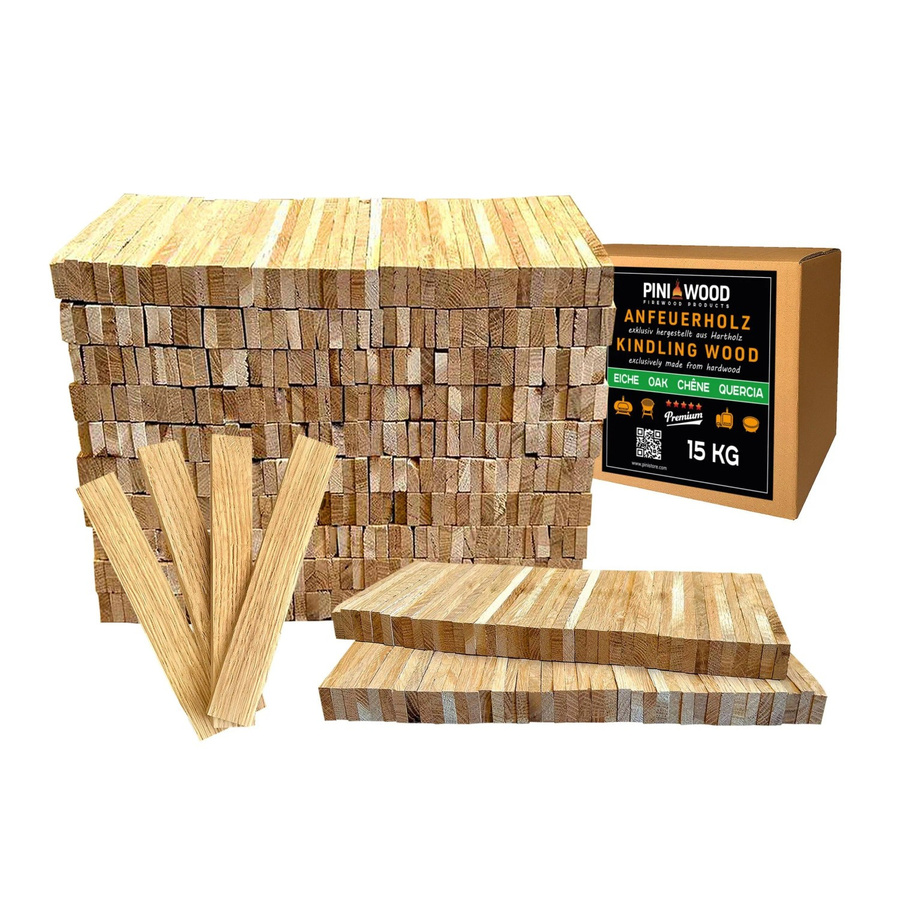 PINI Brennholz Anzünder aus Eichenholz, 15 kg Anmachholz für Kamin, Grill und Feuerschale - Bild 2