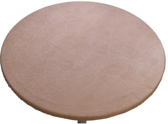 JanYi Runde Tischdecke aus Polyester, wasserabweisend und ölbeständig, Farbe: Braun, Durchmesser: 60 cm - Bild 1