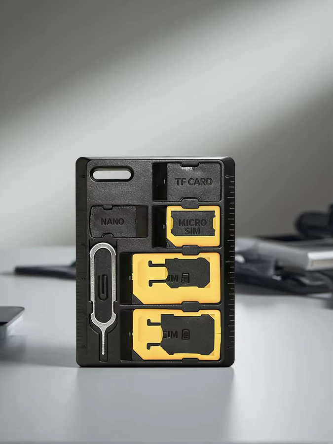 V4SIM 4-in-1 SIM-Karten-Adapter und Aufbewahrungsset für Nano-, Micro- und Standard-SIM-Karten sowie Speicherkartenhalter in Schwarz - Bild 4