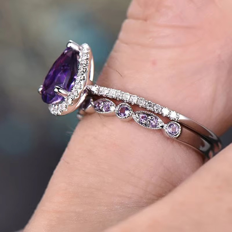 Huitan Schmuck-Set Ringe, Silber, Zirkonia, Damen - Bild 3