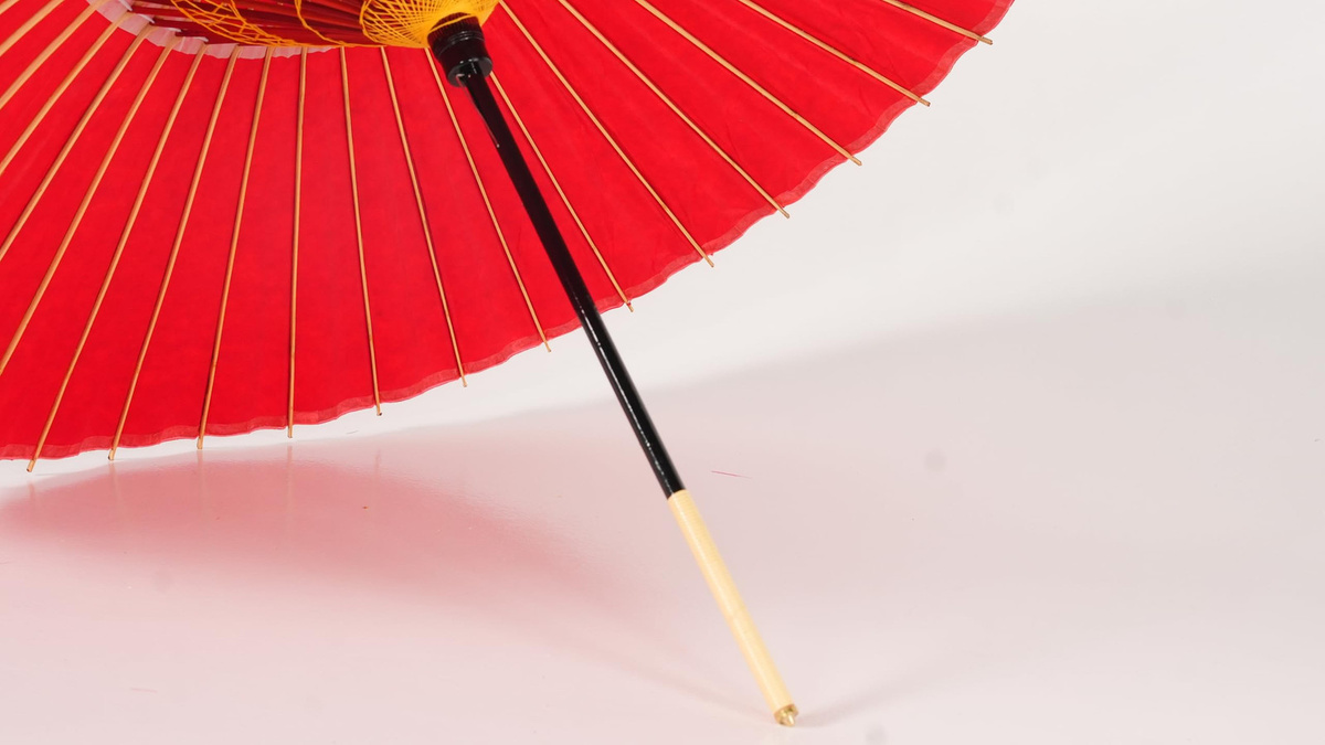 Yamamoto Takizayikuya Traditioneller Japanischer Bambus Regenschirm Wasserdicht in Rot - Bild 3