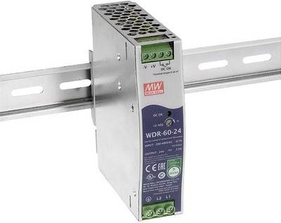 Mean Well WDR-60-24 Netzteil und Spannungsumwandler 60 W in Silber - Bild 1