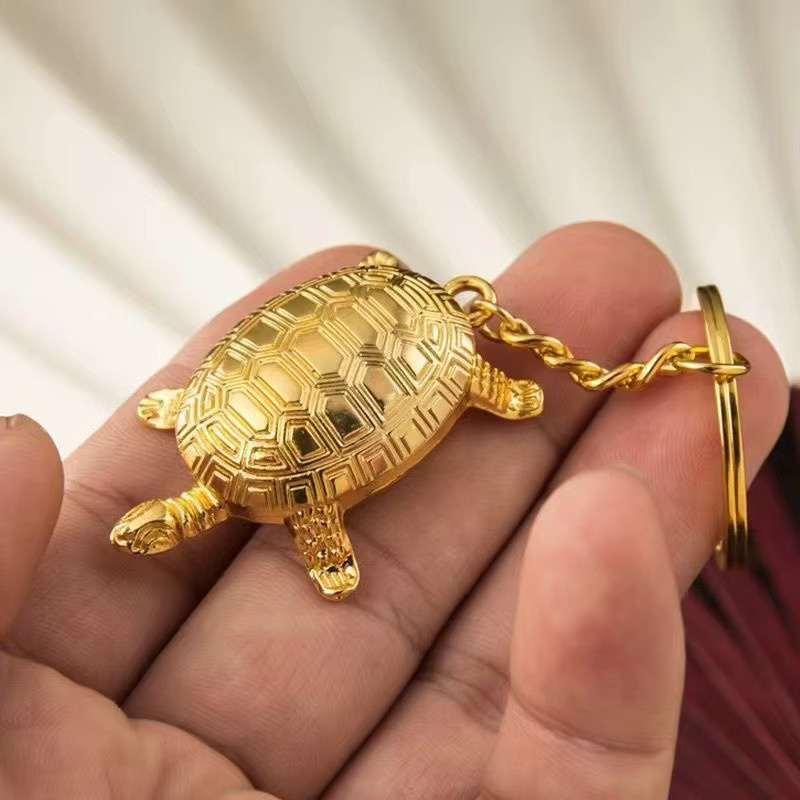 Schlüsselanhänger Noter, Schildkröte, Goldfarben, Unisex - Bild 3