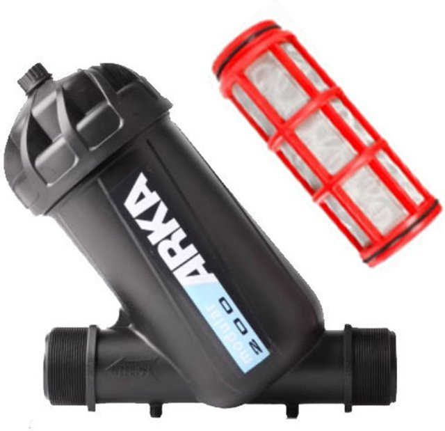 Y-Form Wasserfilter mit 120 Mesh Sieb in Schwarz für Aquarium, Garten und Bewässerung, Anschluss 3/4'' oder 1'' - Bild 1