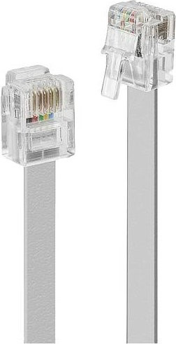 Lindy ISDN Anschlusskabel mit 2x RJ12-Stecker 6p6c in Grau, 5 m - Bild 1