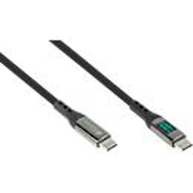 Good Connections USB-C auf USB-C Lade- und Datenkabel mit Digitalanzeige, 100 W Leistung, 480 Mbit/s, schwarz, Länge: 1 m - Bild 3