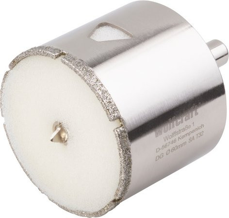 Wolfcraft Lochsäge diamantbeschichtet, Durchmesser: 60 mm, Farbe: Silber - Bild 1