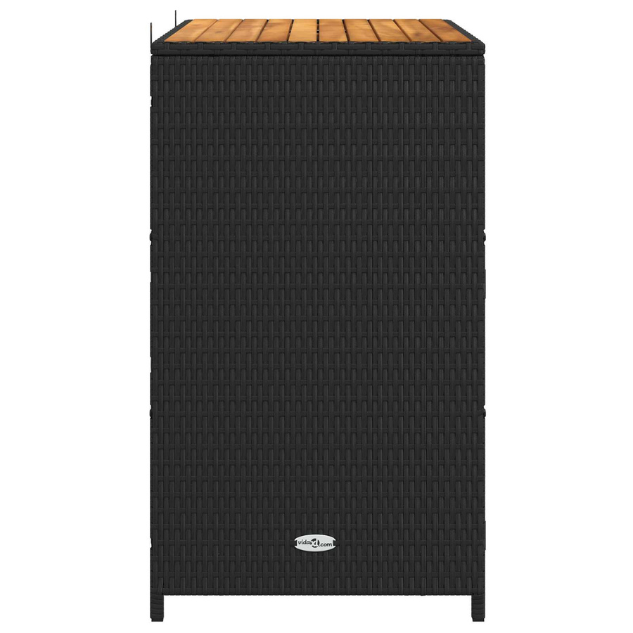 Schrank von VD Home Furnishing in Schwarz aus Akazienholz, Polyester und Poly-Rattan für Garten und Terrasse, B/T/H: 70 x 50 x 87 cm - Bild 6