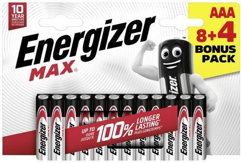 Energizer Max Micro AAA Alkali-Mangan Batterien 1.5V 12 Stück - Bild 1