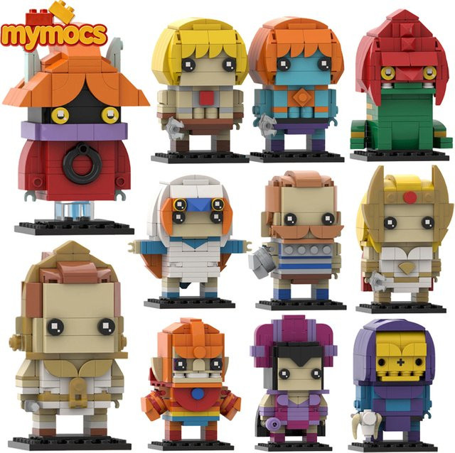 Mymocs Ideas Masters Universe He-Man Figuren Adam Teela Skeletor Bricks Headz, Bausteine Spielzeug - Bild 1