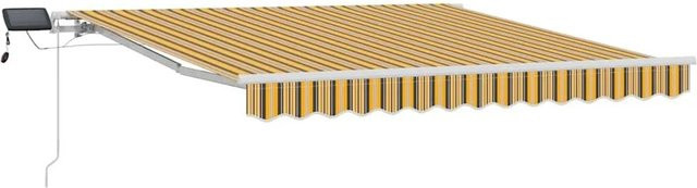 vidaXL Einziehbare Markise Gelb-grau mit Stahlrahmen B: 350 cm, T: 250 cm - Bild 1