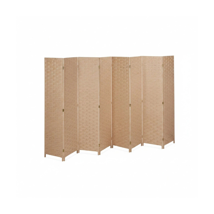 Relaxdays Paravent aus Holz in Beige, 8-teilig faltbar, B/H/T: 320 x 170 x 2 cm - Bild 2