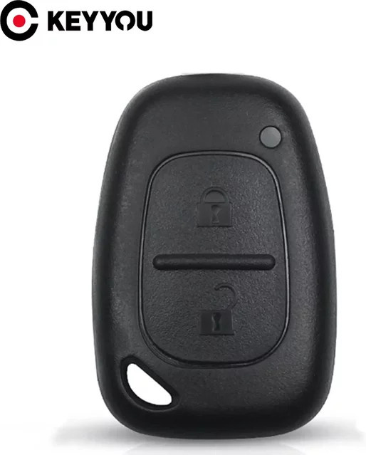 KEYYOU Ersatzgehäuse für Vauxhall Opel Vivaro Renault Movano Trafic Renault Kangoo mit 2 Tasten in Schwarz ohne Schlüsselklinge - Bild 1