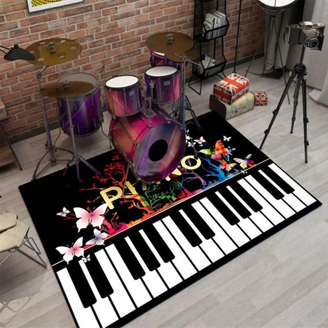 Schlagzeugteppich Karpetti für E-Drums und Jazz-Schlagzeug zur Schalldämmung, Schwarz, B/T: 120 x 80 cm - Bild 1