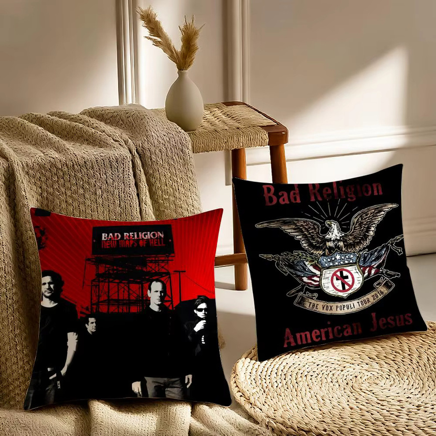 Bad R-Religion Punk Rock Band Kissenbezug aus schwarzem Plüsch mit unsichtbarem Reißverschluss, B/B/H: 30 x 30 x 30 cm - Bild 3
