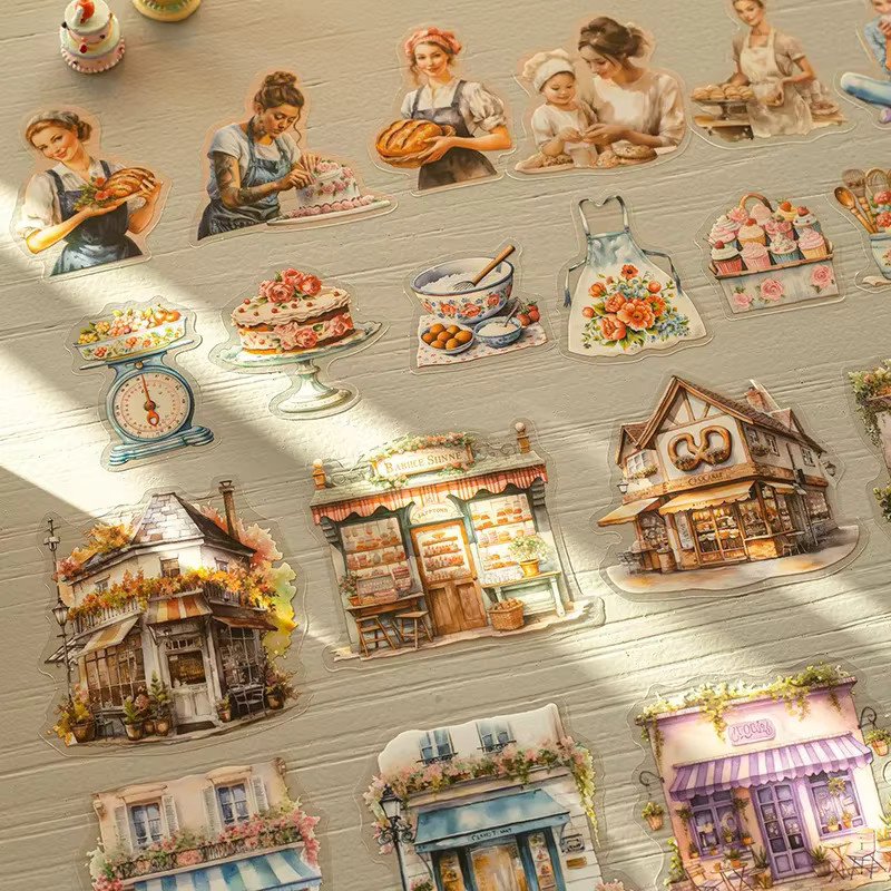 20 Stück Gourmet Backen Landschaft Aufkleber in Multicolour für Scrapbook und Handwerk, B: 15,0 cm, H: 9,5 cm - Bild 2
