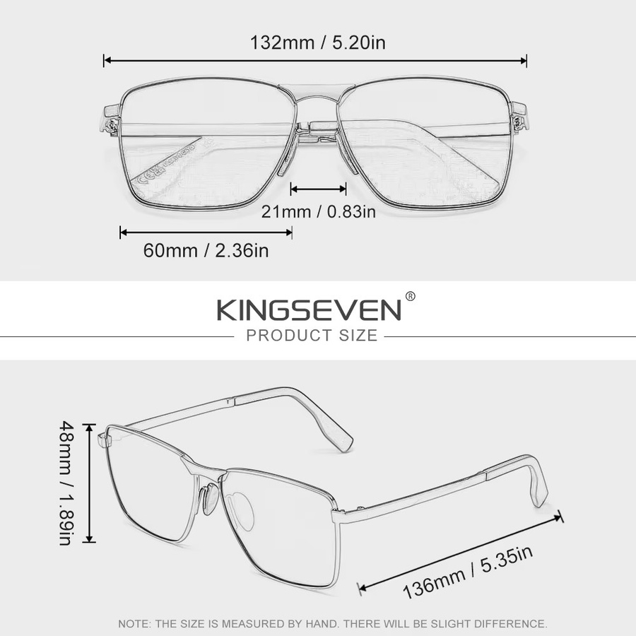 KINGSEVEN Sonnenbrille, polarisiert, Vollrand, Metall, Unisex - Bild 3