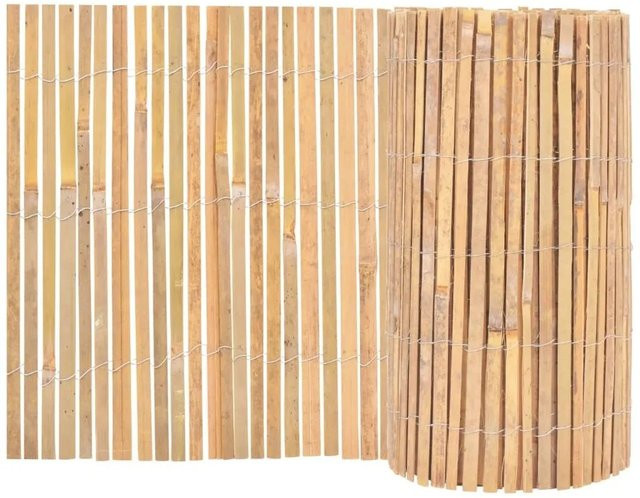 vidaXL Gartenzaun aus Bambus in Braun, Breite: 1000 cm, Höhe: 50 cm - Bild 1