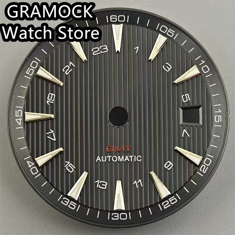 GRAMOCK Zifferblatt, 31 mm, schwarz, weiß, blau, grün leuchtend - Bild 1