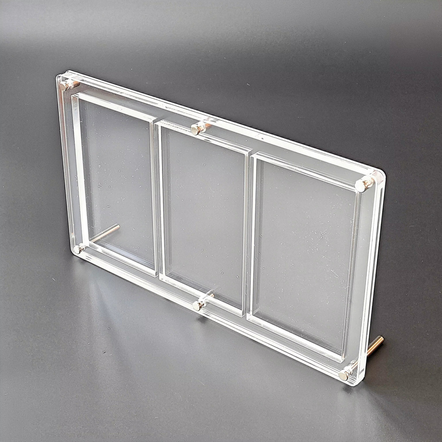 3-Fach Acryl-Kartenständer für bewertete Sammelkarten in Transparent, ideal für Pokemon und Yu-Gi-Oh, 35PT Dicke - Bild 2