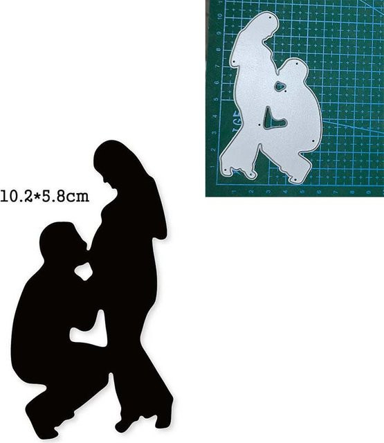 Metall Stanzschablone für Scrapbooking und Bastelarbeiten mit Motiv Schwangere Paare - Bild 1