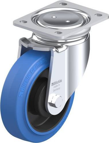 Blickle Lenkrolle LUH-POEV 160KA-SB in Schwarz und Blau mit 160 mm Rad-Durchmesser und einer Tragfähigkeit von 400 kg - Bild 1