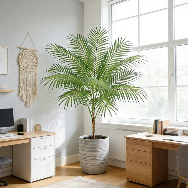 Künstliche Palme Kmitang in Grün mit Monstera- und Maranta-Elementen, Höhe: 98 cm - Bild 1