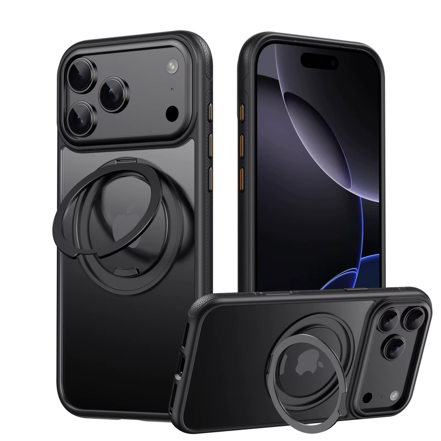 Transparente magnetische Schutzhülle für iPhone mit 360 Grad rotierendem Ringhalter-Kickstand LMD003 - Bild 2