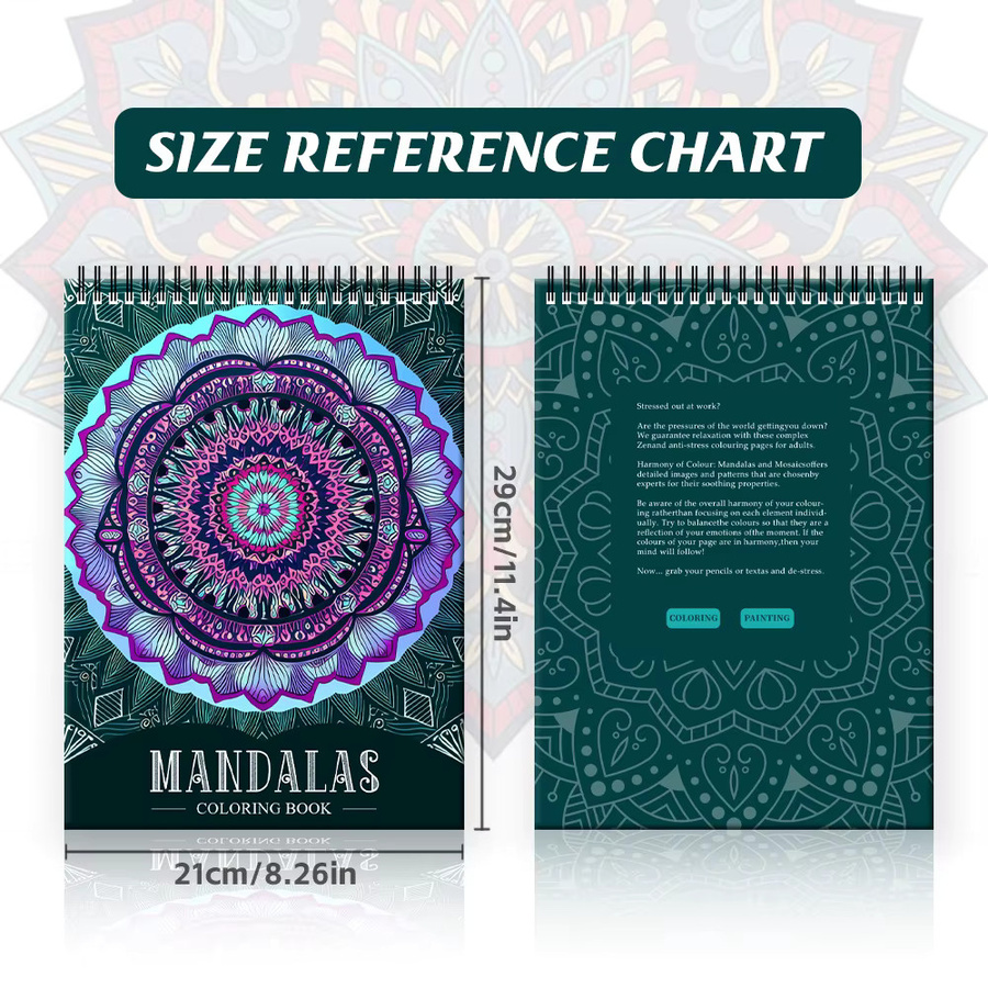 Kreatives Mandala-Malbuch für Erwachsene mit 60 Seiten in Mehrfarbig - Bild 4