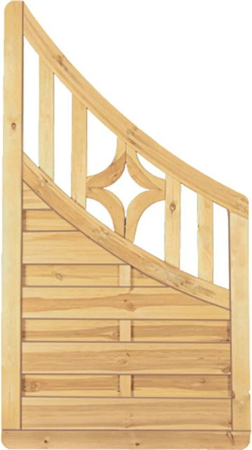 T & J Doppelbogen-Abschluss Antikzaun-Serie aus kesseldruckimprägniertem Holz in Grün, B: 90 cm, H: 160 cm - Bild 1