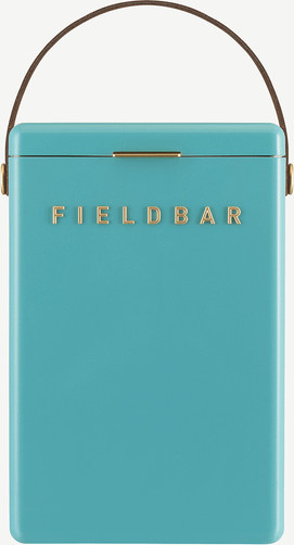 Fieldbar Kühlbox in Türkis mit Leder und Messingdetails - Bild 1
