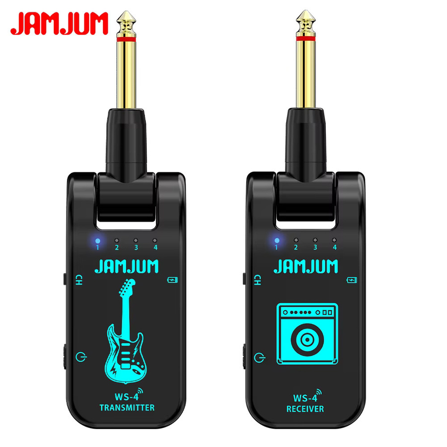JAMJUM Kabelloses Gitarrensystem in Weiß mit 2,4 GHz, 8 Kanälen, geringer Latenz und wiederaufladbarem Akku - Bild 2