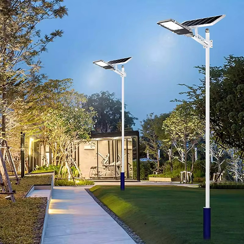 YQCHEZI 200 W Solar-Straßenlaterne aus Aluminium in Silber mit Fernbedienung und LED-Licht für den Garten und Außenbereich - Bild 4
