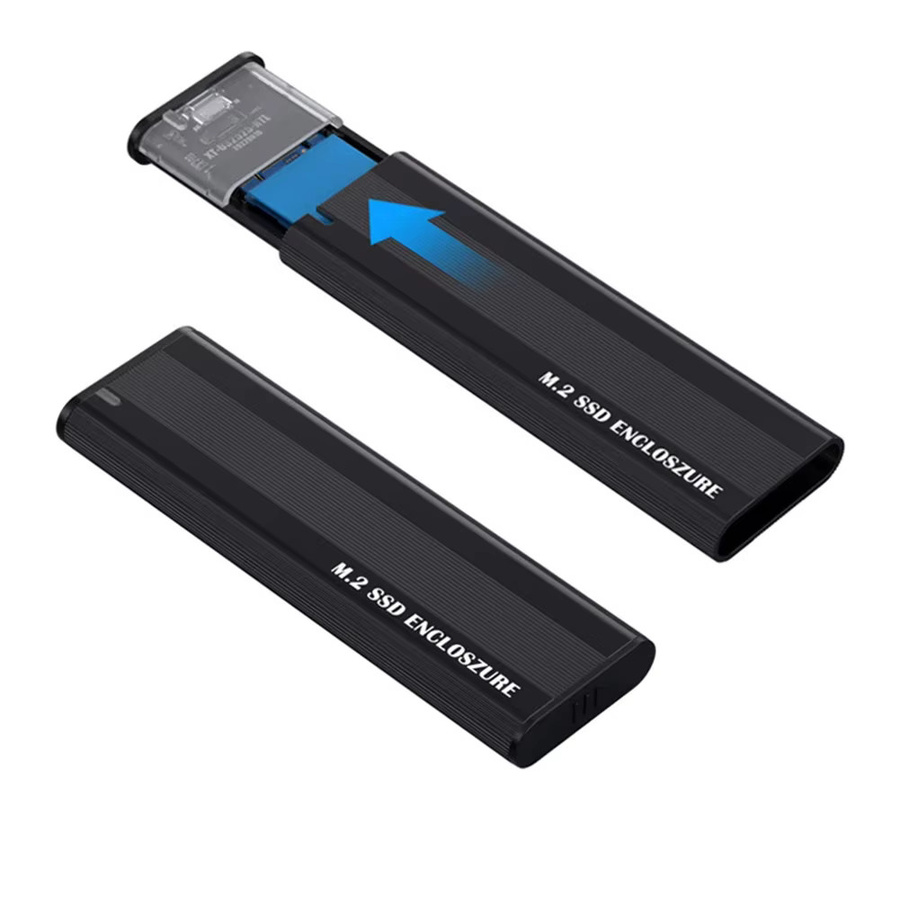 ALLOYSEED Dual-Protokoll M.2 NVMe SSD-Gehäuse, 10Gbps externes Festplattengehäuse für 2230/2242/2260/2280 SSDs, Schwarz - Bild 5