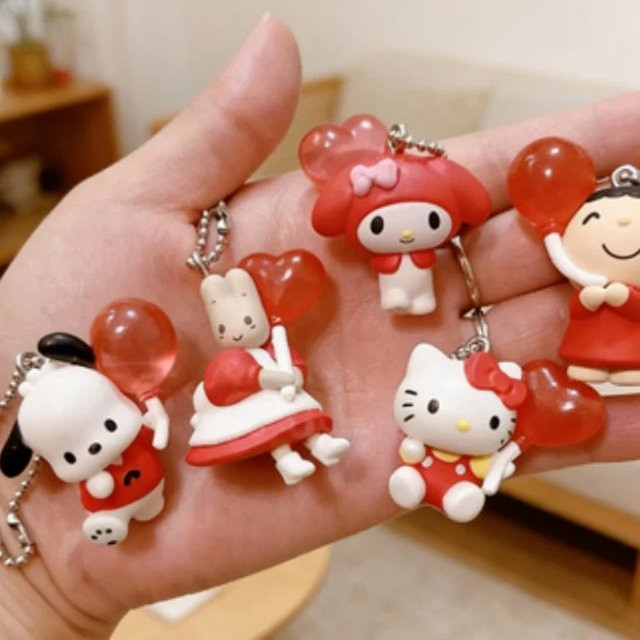 Sanrio Kt Cat Meiledi Anhänger, Rot, Bunt / Mehrfarbig, Tiere, Kunststoff - Bild 1