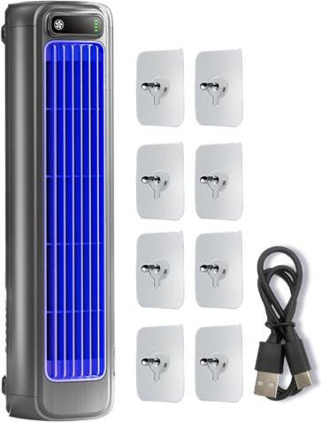 Tragbare Klimaanlage Kiva Luftkühler in Blau mit 3 Geschwindigkeiten und Akku für Schlafzimmer und Büro - Bild 1
